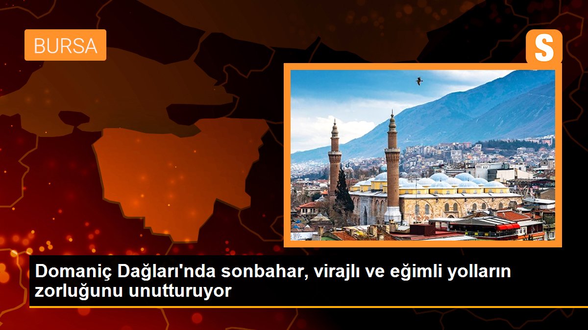 Domaniç Dağları’nda sonbahar, virajlı ve eğimli yolların zorluğunu unutturuyor