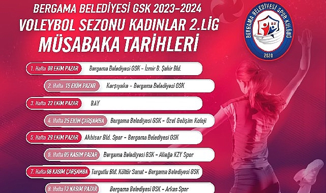 Bergama Belediyesi Voleybol Takımı Maç Takvimi belli oldu