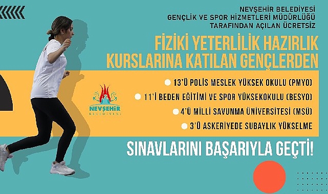 Nevşehir Belediyesi ile sınavlara hazırlanan gençlerden büyük başarı